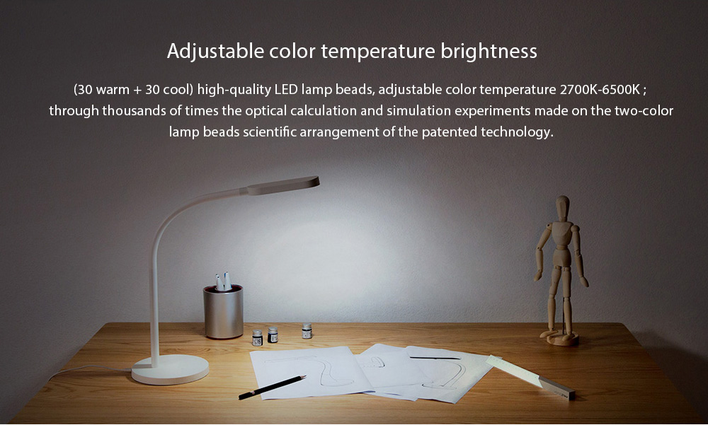 Original Xiaomi Mijia Yeelight LED Desk Lamp Foldable Night Light Adjustable Color Temperature Brightness Table Lamp -White