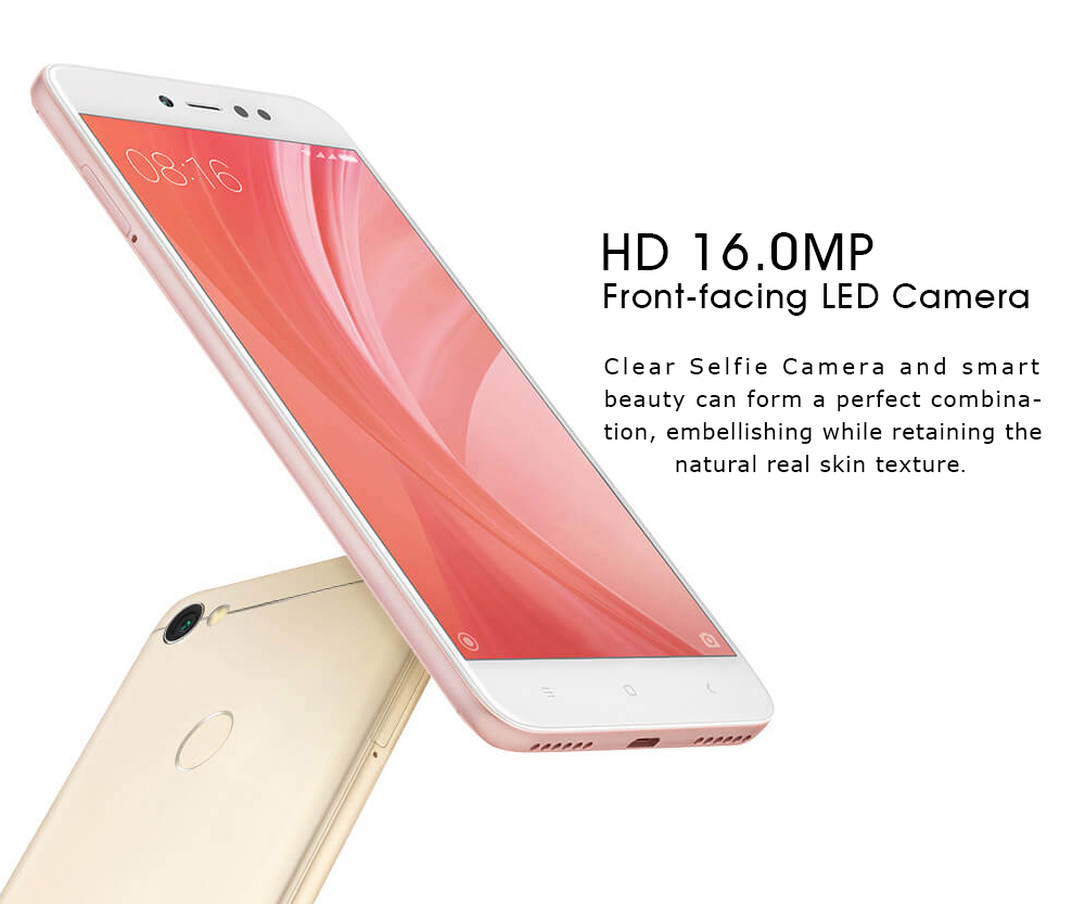 Xiaomi Redmi Note 5A 5.5 Inch  4G LTE Smartphone HD Screen 3GB 32GB 16MP+13MP Cam Snapdragon 435 Octa Core Android 7.1 IR Remote Control VoLTE Touch ID - Rose Gold