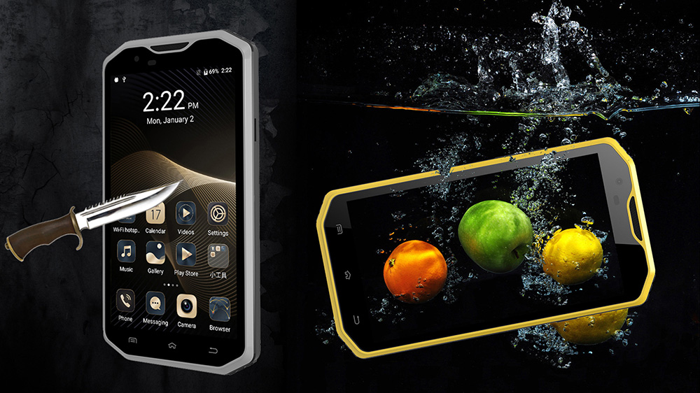 [HK Stock]E&L W8 5.5 Inch IP68 Waterproof 4G LTE Smartphone Corning Gorilla Glass 3 Screen MTK6735 Octa Core 2GB 16GB 8.0MP Cam Android 6.0 3000mAh - Black