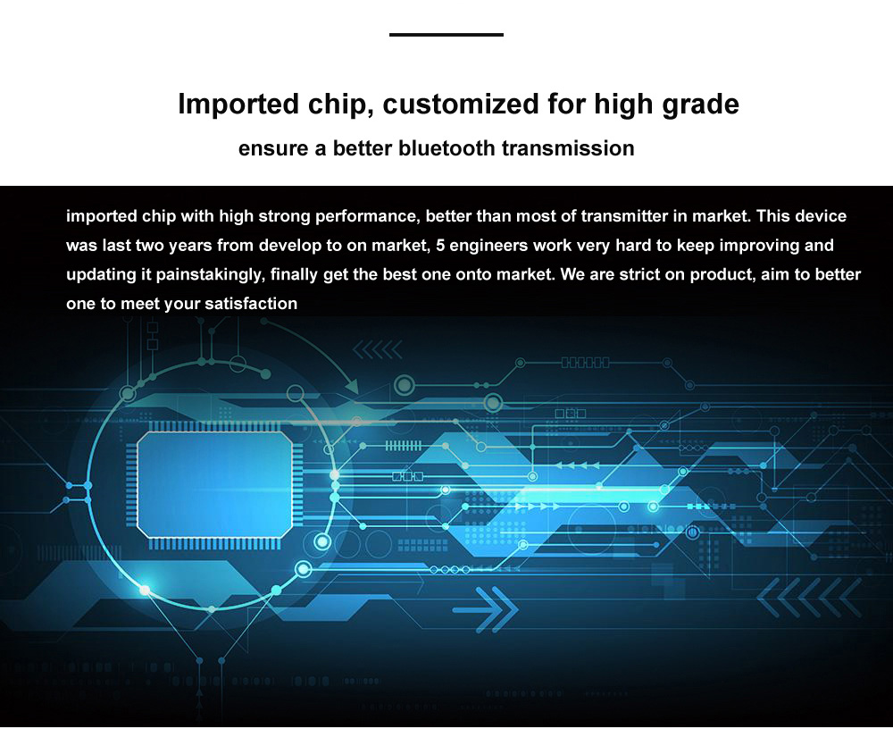 B5 Wireless Bluetooth Audio Transmitter ASR8670 Chip Noise Cancellation - Black