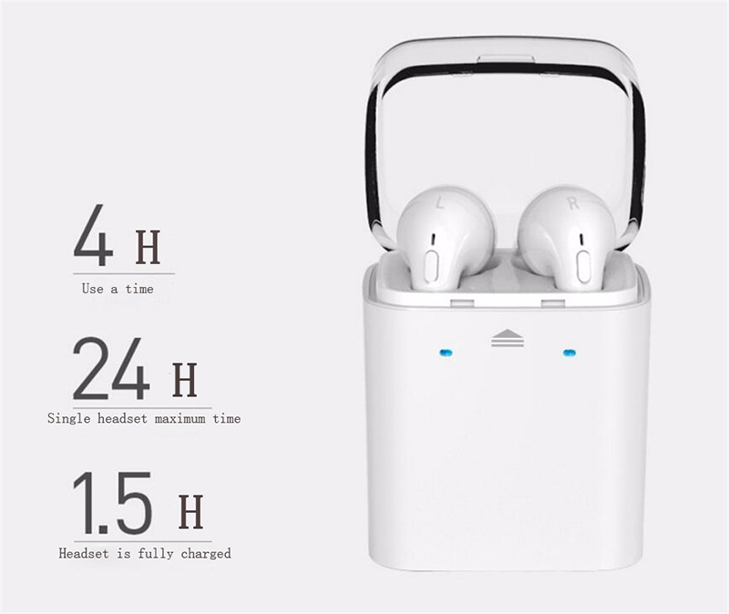 FUN7 Bluetooth Headphone Twins Bluetooth Stereo Earbuds with Charging Box Noise Cancelling - Black