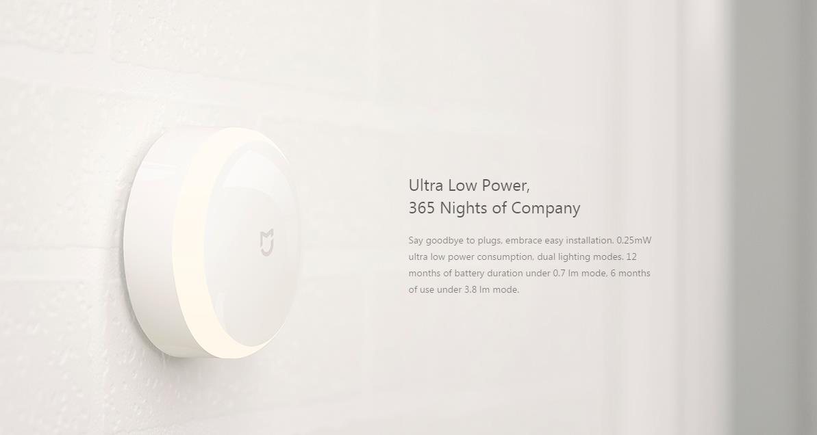 Xiaomi Mijia Smart Night Light IR Sensor Photosensitive Light -White