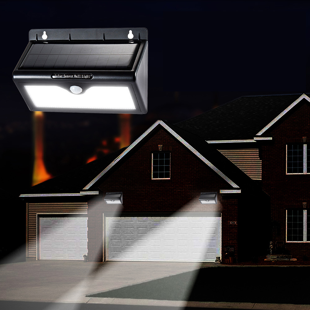 L806B Solar Light IP65 Waterproof Outdoor 46 LED Light Solar Motion Sensor Light -Black