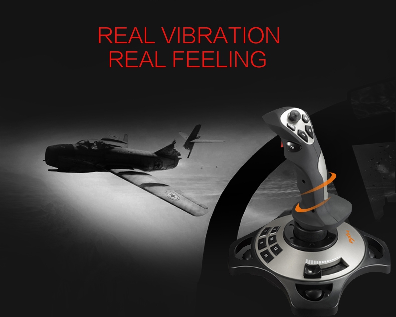 PXN-2113 Flight Joystick Advanced Version Compatible 8 Direction for Windows XP/7/8/10 - Black