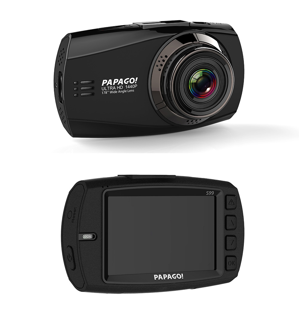 PAPAGO S99 1440P 2.7 inch Car DVR Dash Cam PPG8031 Video Recorder 178 Degree Angle Lens with WD - Black