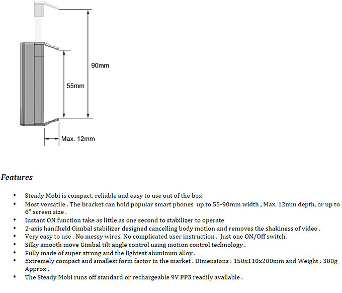 Steady Mobi Handheld Gimbal for Smartphone