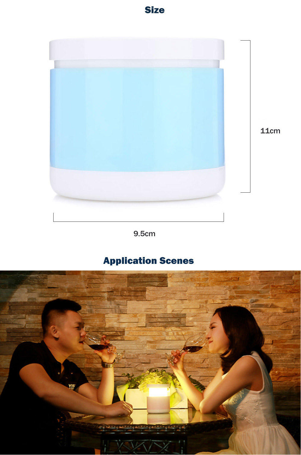LED Night Light USB Telescopic Lamp Reading Light Decoration Light -Blue