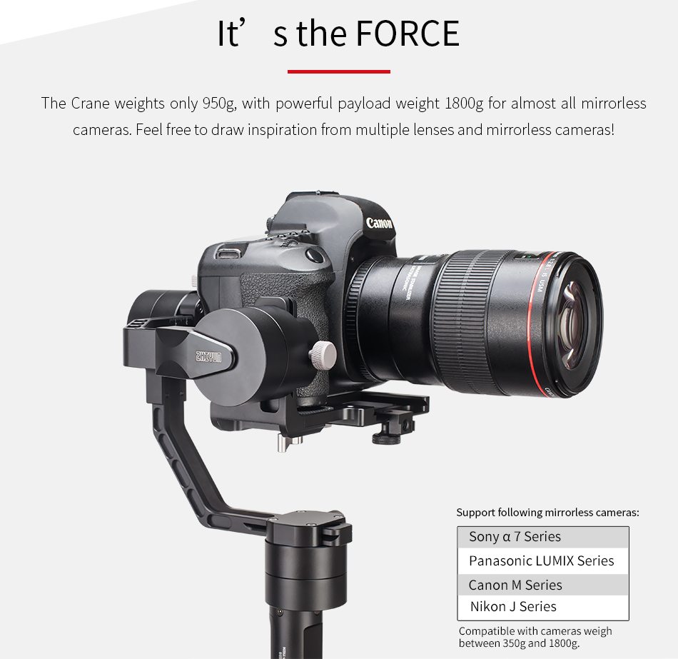 Zhiyun CRANE 3-Axis Handheld Camera Gimbal for Mirrorless DSLR Camera