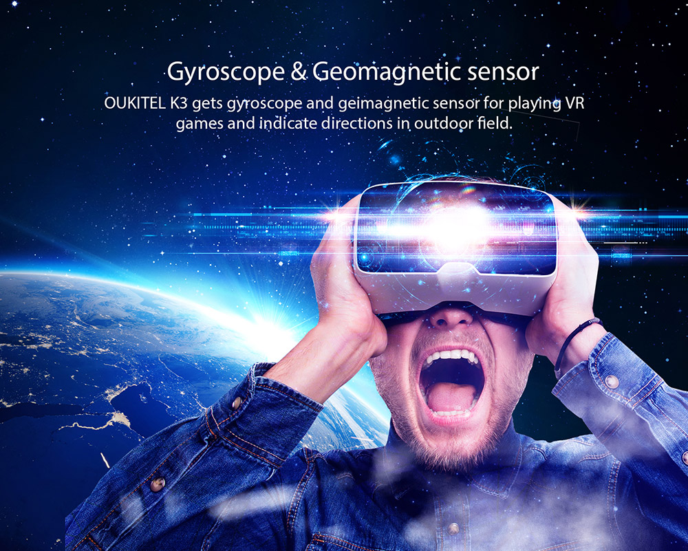 OUKITEL K3 5.5 Inch 4G LTE Smartphone 6000mAh Battery 4GB RAM 64GB ROM 16MP MT6750T Octa Core Android 7.0 Four Cameras Touch ID - Black