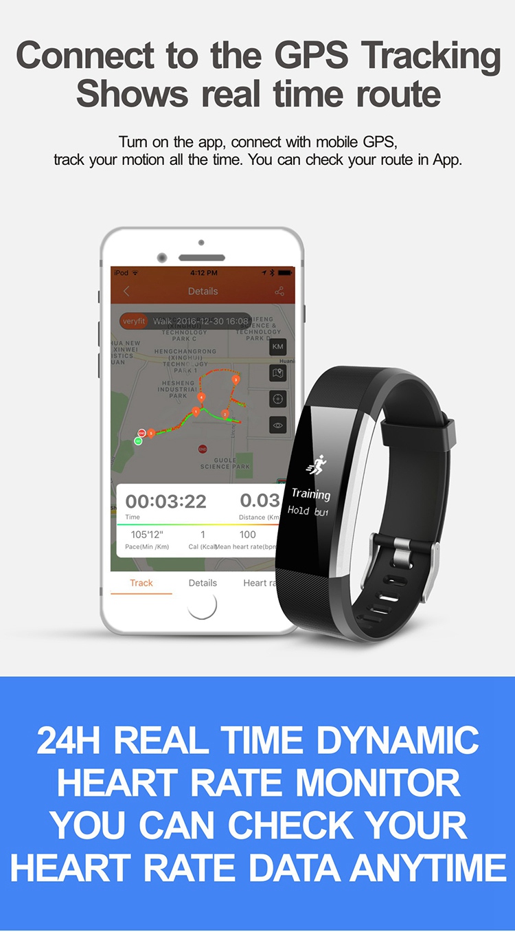 Makibes ID115 Plus Smart Bracelet Bluetooth Activity Sports Tracker Heart Rate Tracker Bracelet For Android/ios