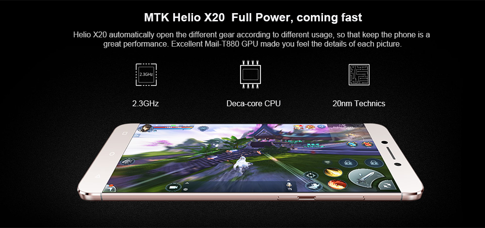 [HK Stock]LeTV LeEco Le S3 X626 5.5 Inch 4G LTE Smartphone Helio X20 Deca Core 4GB RAM 32GB ROM 21.0MP Touch ID - Gold