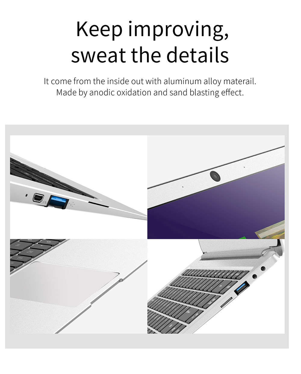 Jumper EZbook 3L Pro 14" Business Laptop Windows 10 Intel Apollo Lake N3450 6GB RAM 64GB SSD Dual Band Wifi USB 3.0 1080P - Silver