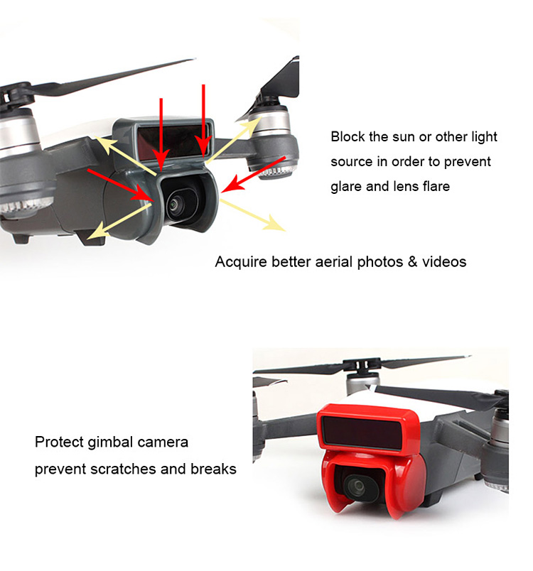 Sunnylife Camera Lens Shade Cover for DJI Spark Black