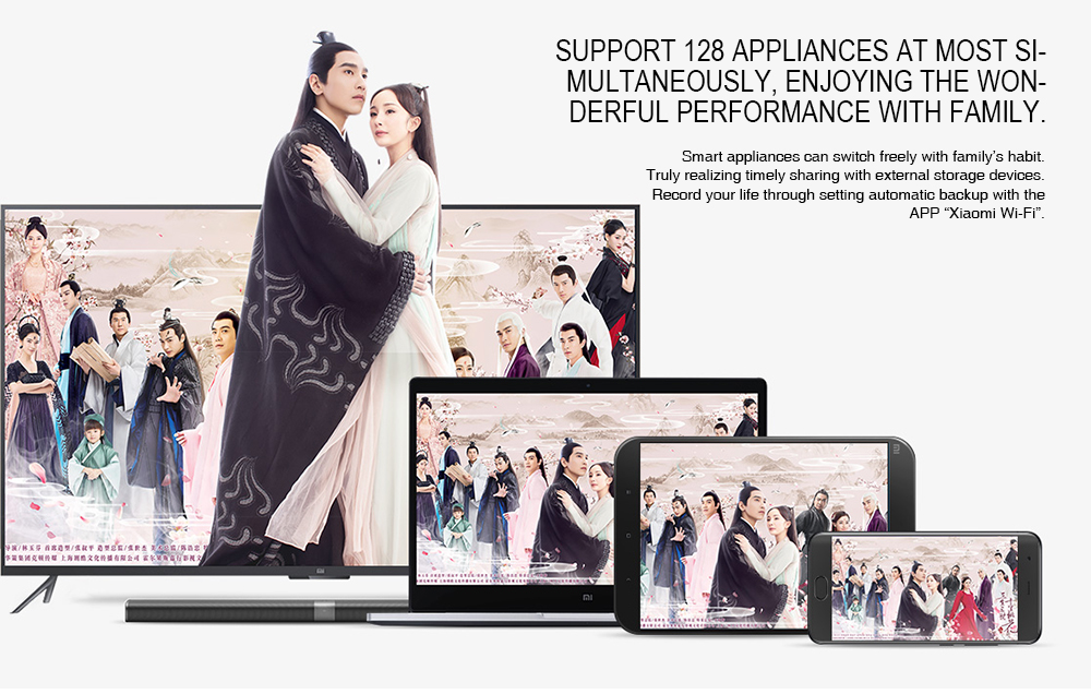 Original Xiaomi Mi WiFi 3G Router EU Plug Smart 4 Antennas 1167Mbps Dual Band 128MB Flash ROM Support iOS Android APP - White