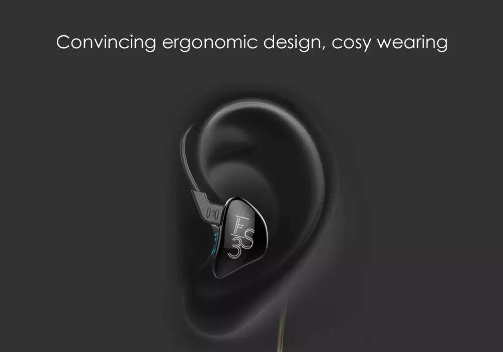 KZ KZ-ES3 In-ear Headphones with Mic Detachable HiFi Earphones - Black