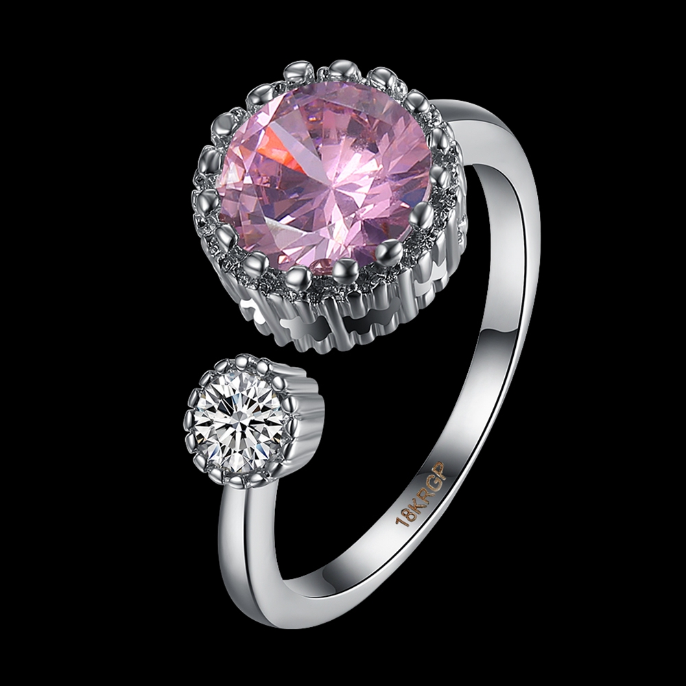 LKN18KRGPR970-C Women Ring Silver Trendy Zircon Jewelry Size 8