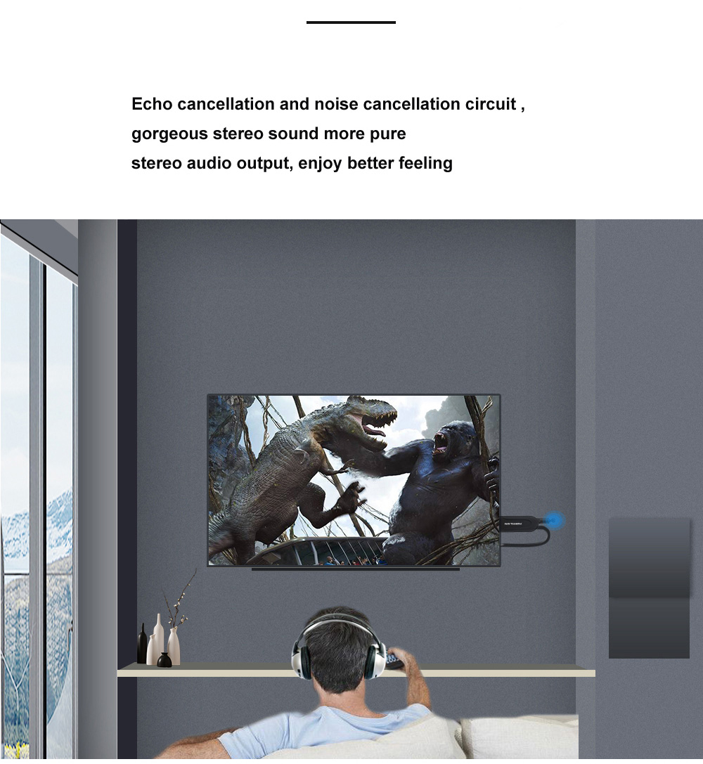 B5 Wireless Bluetooth Audio Transmitter ASR8670 Chip Noise Cancellation - Black