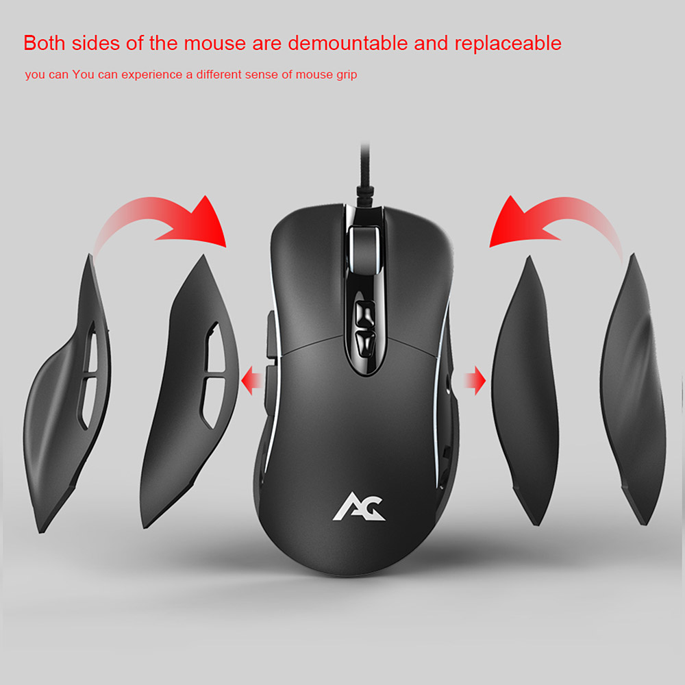 ACGAM G502 RGB Lighting Avago3050 4000DPI Wired Gaming Mouse - Black