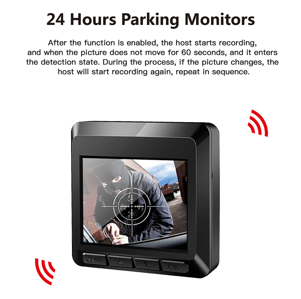 PAPAGO Gosafe 388mini 1080P Car DVR 2.0" LCD Screen 142 Degree Wide Angle Dashboard Camera with G-Sensor WDR Parking Monitor - Black