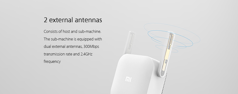 Original Xiaomi 300Mbps 2.4G WiFi Home Plug Wireless Power Line Transmission Plug And Play Ethernet Adapter US Plug - White