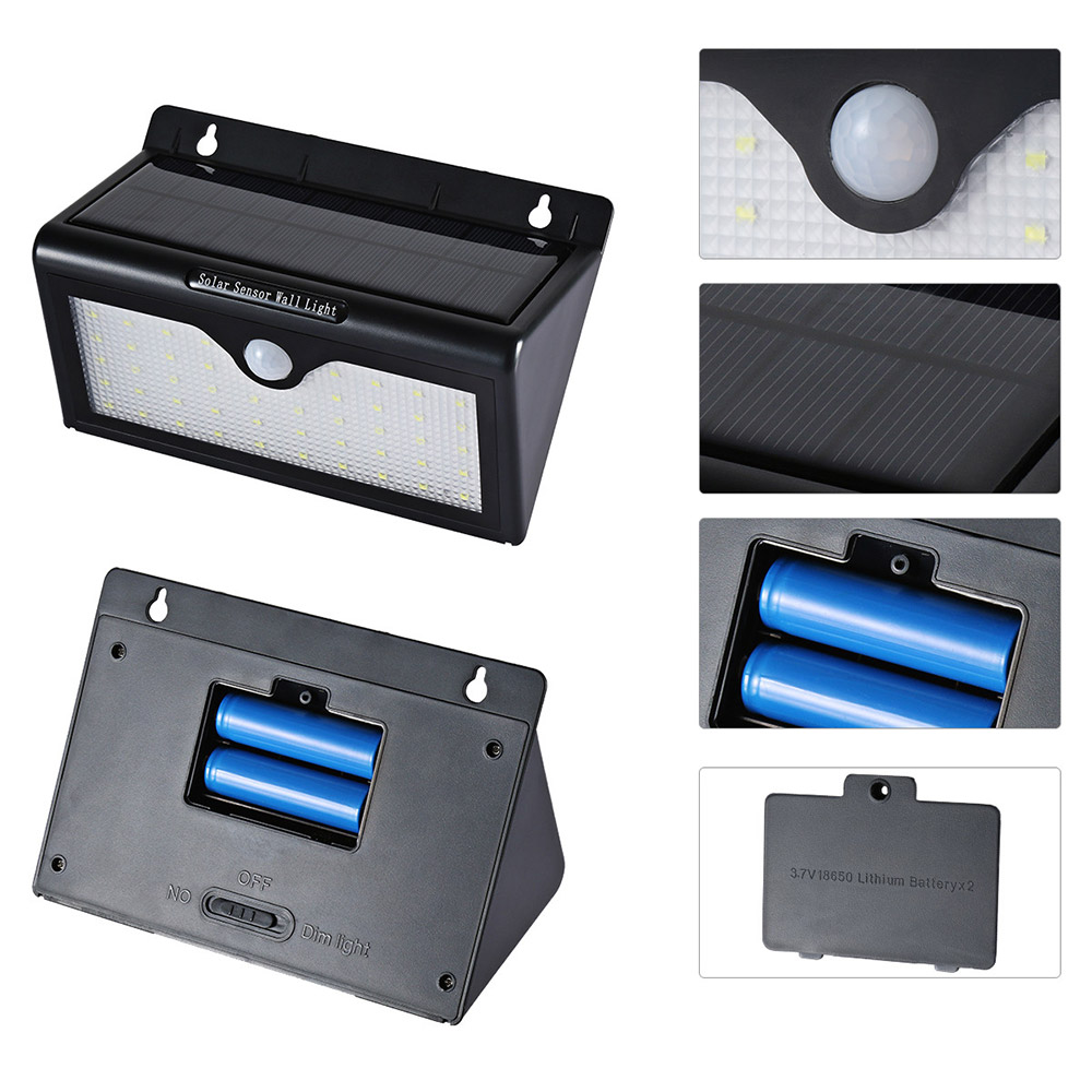 L806B Solar Light IP65 Waterproof Outdoor 46 LED Light Solar Motion Sensor Light -Black