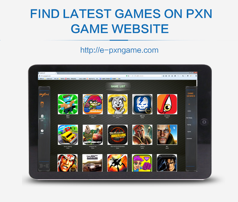 PXN-6603 Wireless Bluetooth Game Controller MFi Certified Speedy Gamepad Vibration Handle - Black