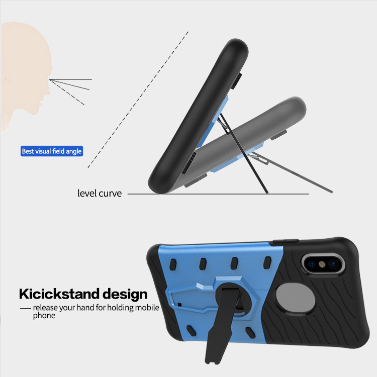 Black iPhone 8 Case Armour Series Protective Phone Case 360 Degree Rotating Bracket Stand Cover