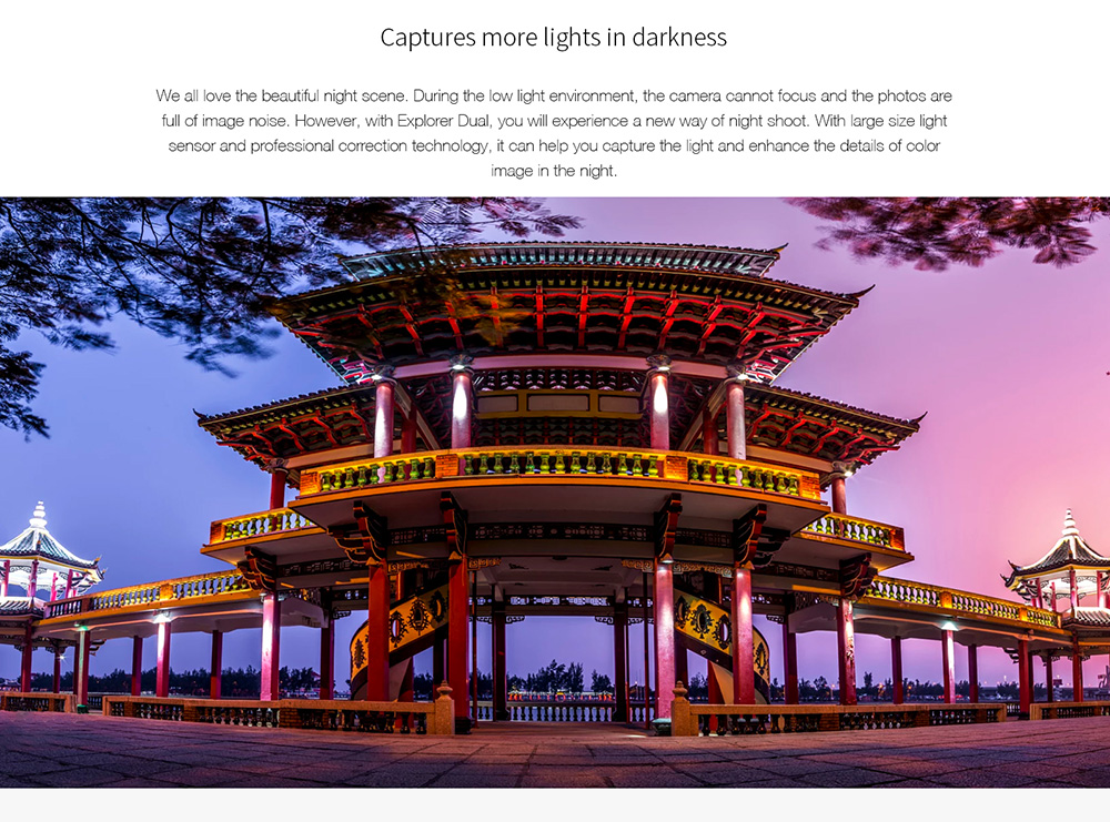 Elephone Explorer Dual NT96660 2.0 Inches Action Camera 4K 24fps Dual Screen Display 170 Degree Ultra Wide Angle Wifi Sports Camera - Iron-gray