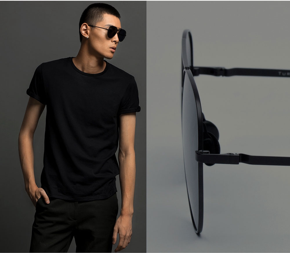 Xiaomi Mjijia TS Unisex Polarized Sunglasses Classic Aviator Sunglasses for Men Women UV 400 - Black