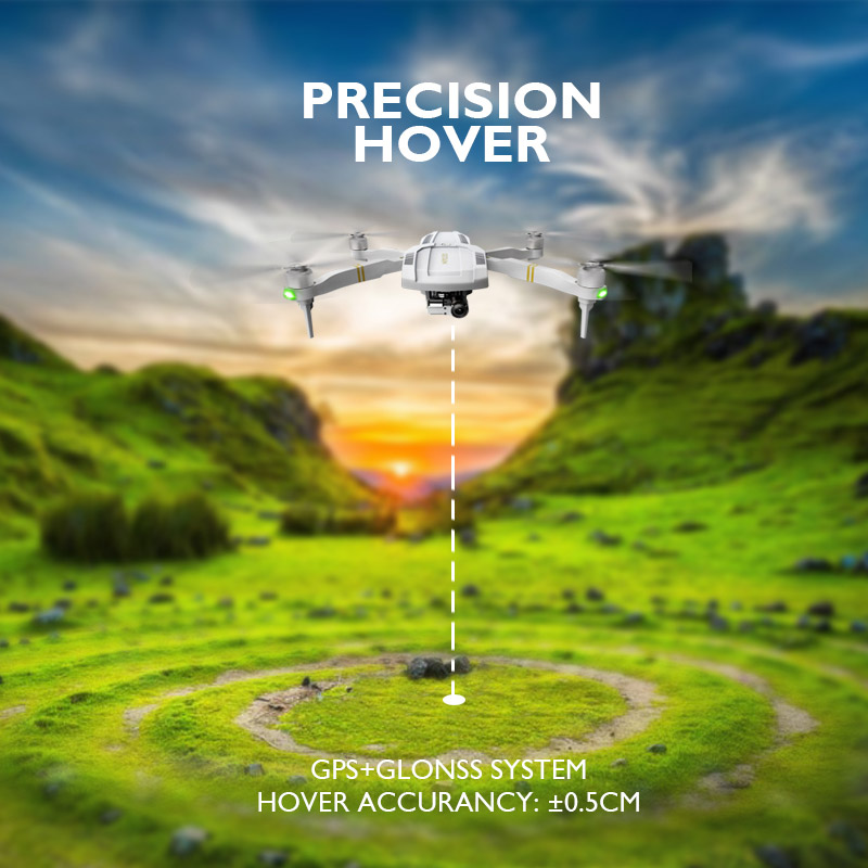 C-Fly Obtain F803 WIFI FPV Foldable Drone with Double GPS Follow Me Mode 1080P HD Camera RC Quadcotper RTF - Black