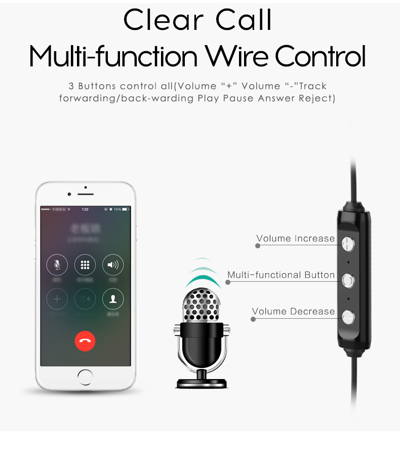Yuer S503 Wireless Bluetooth Headphones with Mic Noise Reduction Stereo Sound APT-X Earphones - Black