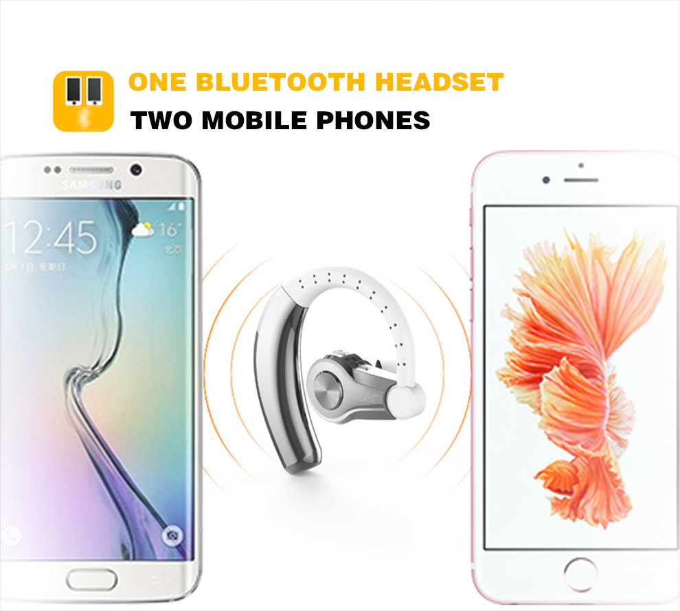 Yuer T9 Single Buiseness Bluetooth Headphone Earbud Noise Reduction Hands-free Music Talking Control - Black