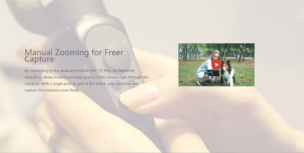 Zhiyun Smooth Q 3-Axis Handheld Brushless Gimbal for Smartphone within 6.0 Inch GoPro Hero3/4/5 - Jet Black