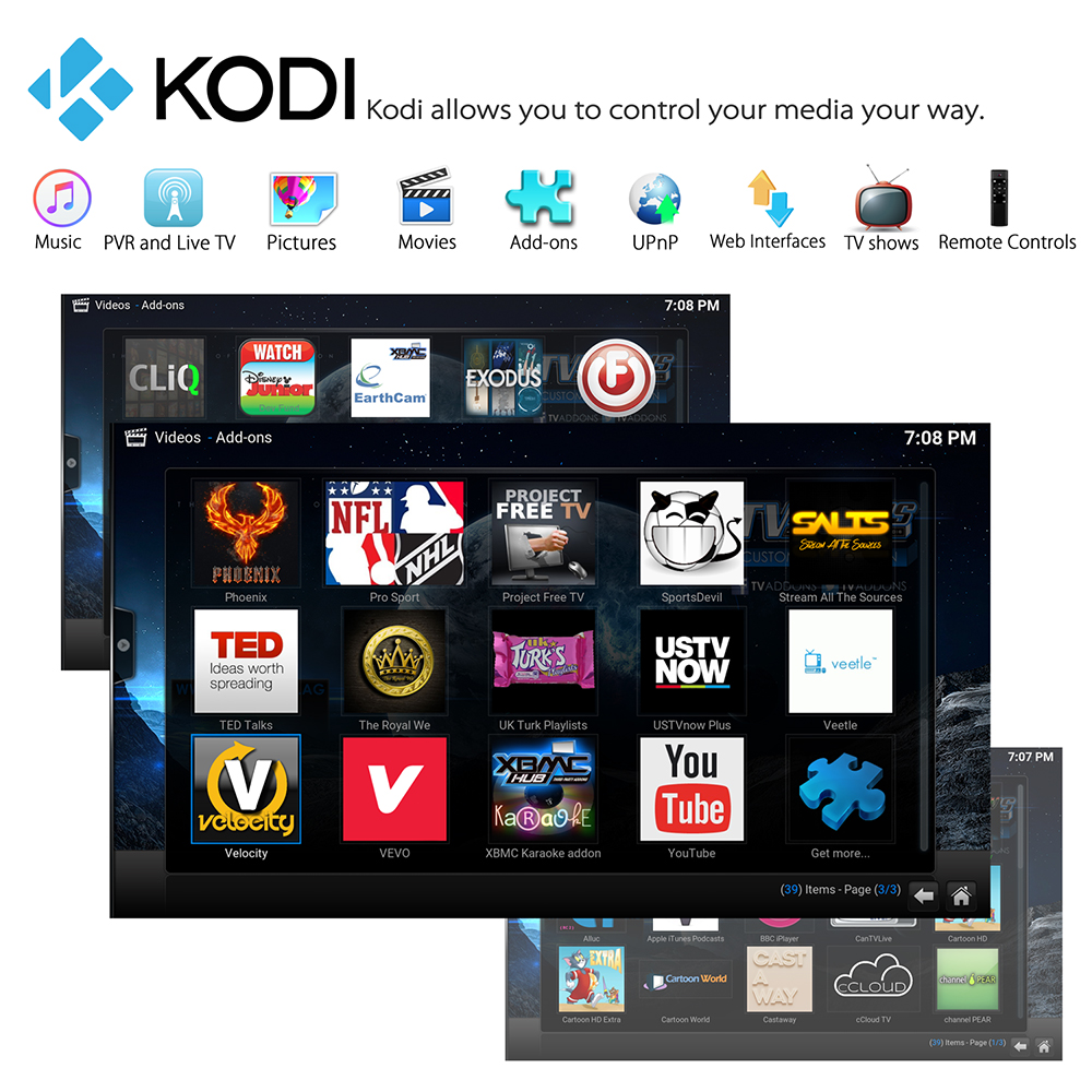 MXR PRO Android 7.1.1 RK3328 KODI 17.3 4K HDR TV BOX 4GB/32GB WIFI LAN VP9 HDMI USB3.0