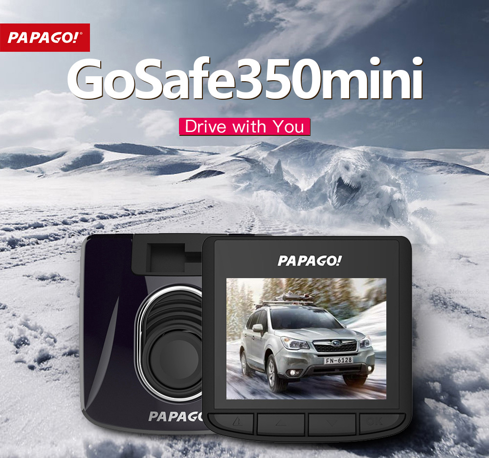 PAPAGO Gosafe 350mini 1080P Car DVR 2.0 inch Dash Cam Novatek 96650 Video Recorder 142 Degree Angle Lens - Black