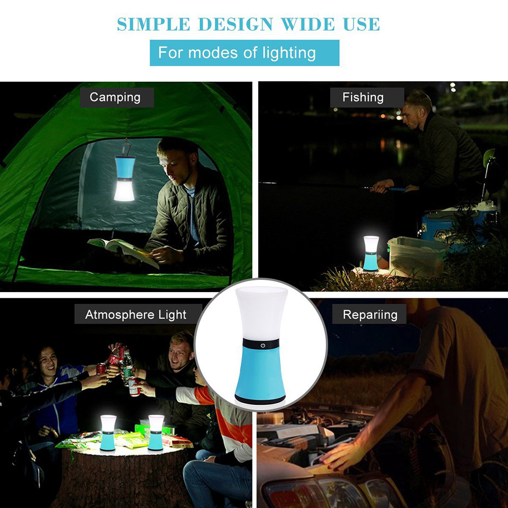 S6 LED Campsite Light Touch Sensor Night Light USB Rechargeable Portable Lamp -White