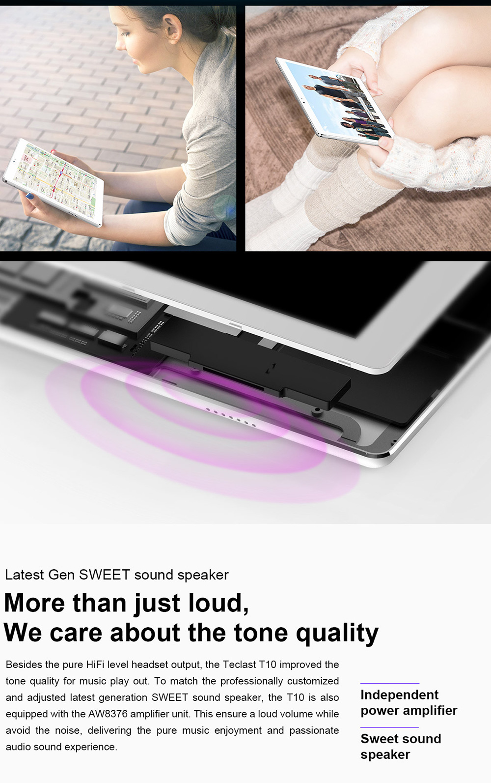 Teclast T10 10.1" Android 7.0 Tablet MediaTek MT8176 Hexa Core 2.1GHz 4GB RAM 64GB Touch ID Dual Camera Dual Band Wifi - Silver/White