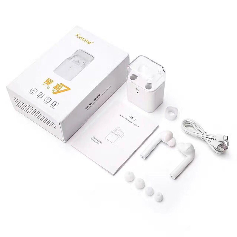 FUN7 Bluetooth Headphone Twins Bluetooth Stereo Earbuds with Charging Box Noise Cancelling - Black
