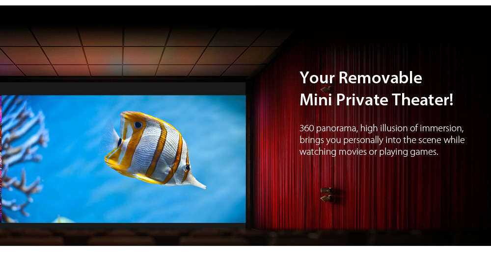 MOKE VR Plus Virtual Reality Helmet Glasses Headset  -  BLACK Anti Blue-ray Lens / IPD Adjustment for 4.0 - 6.0 inch