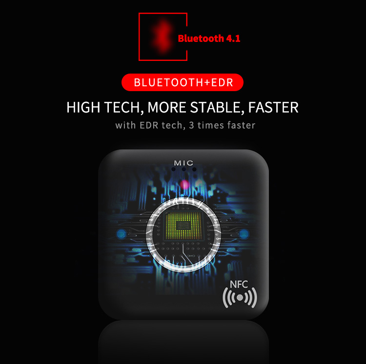 B7 Bluetooth Audio Receiver Hands-free Call NFC Noise Reduction - Black