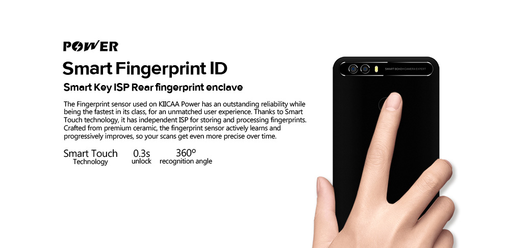 [HK Stock]LEAGOO KIICAA Power 5.0 Inch Smartphone Dual Rear Camera HD Screen MTK6580A 2GB 16GB Android 7.0 4000mAh Touch ID - Gold