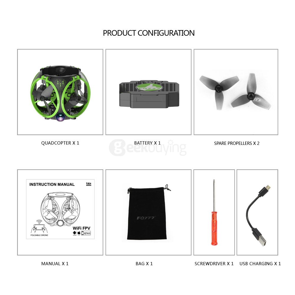 FQ777 FQ26 Miracle WIFI FPV RC Quadcopter with Foldable Arm Wide-angle Camera Altitude Hold Mode - BNF Version