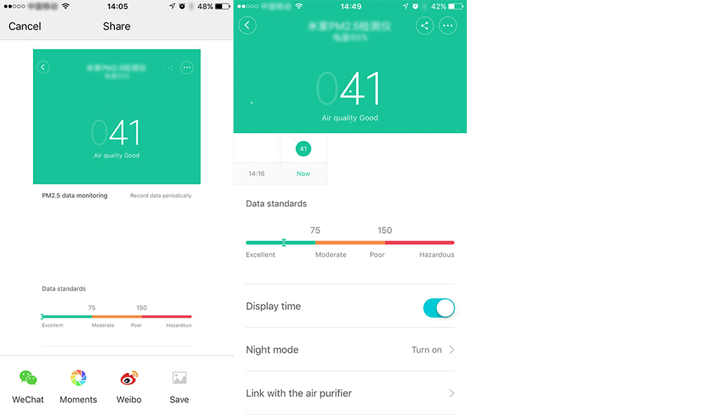 Xiaomi Mijia Smart Air Quality Monitor PM 2.5 Detector OLED Display Portable APP Control Air Quality Tester -Black