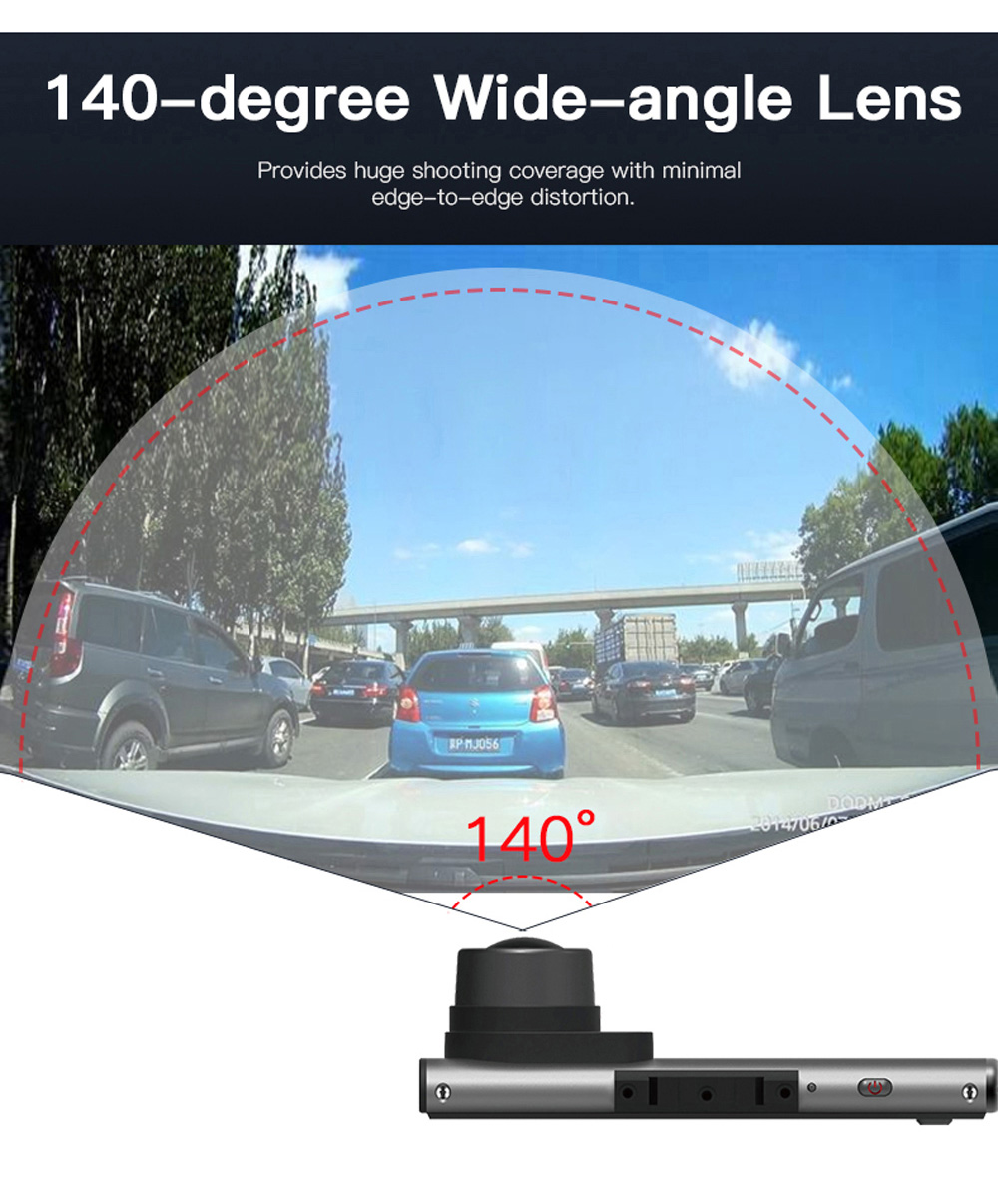 PAPAGO F10 2.7'' LCD Screen Car DVR 1080P Dash Cam with 140 Degree Wide Angle G-Sensor Loop Recording - Black