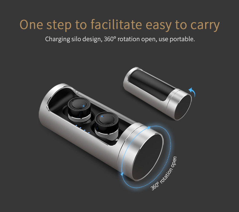 Ovevo Q62 Wireless Bluetooth Earbuds with Charging Dock 800mAh Battery CVC 6.0 Noise Cancelling - Black