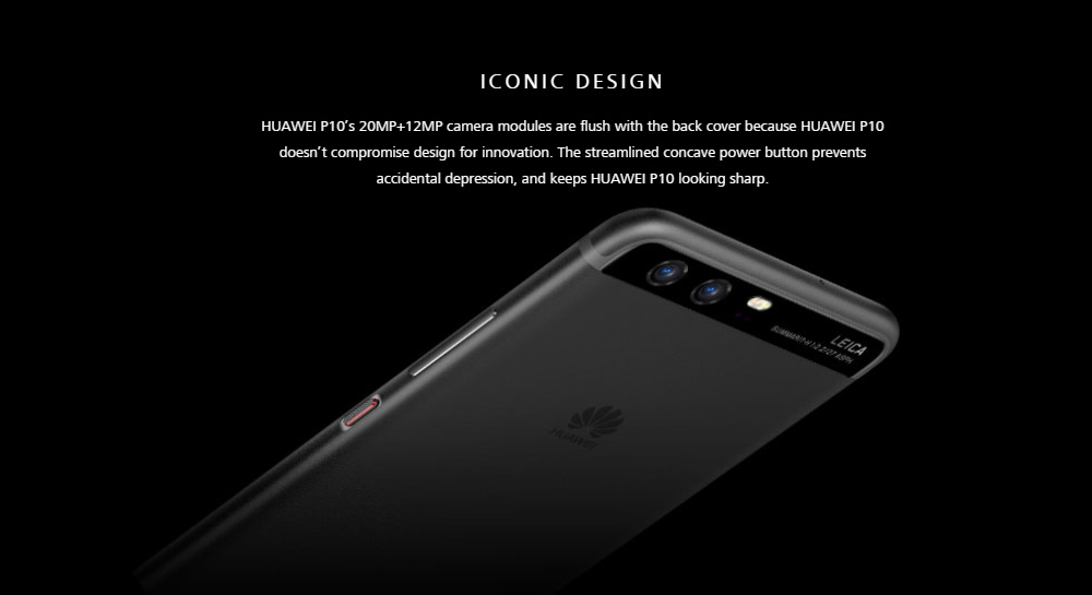 Huawei P10 5.1 Inch Smartphone FHD Screen 4GB 64GB Kirin 960 Octa Core 20.0MP Cam Android 7.0 Touch ID NFC Dual Rear Camera Super Charge - Blue