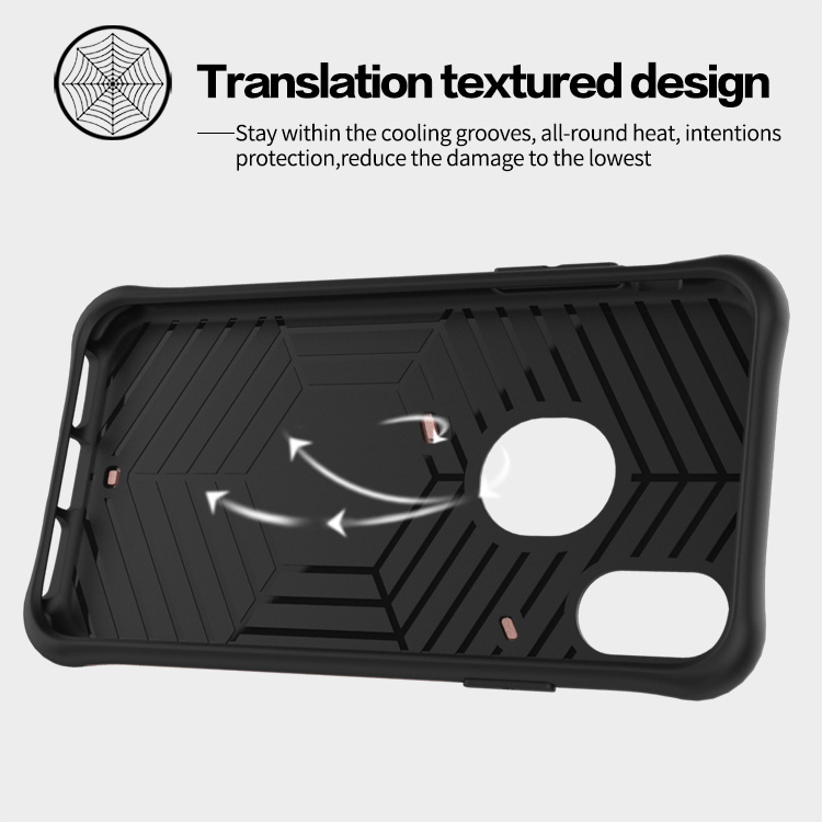 Black iPhone 8 Case Armour Series Protective Phone Case 360 Degree Rotating Bracket Stand Cover