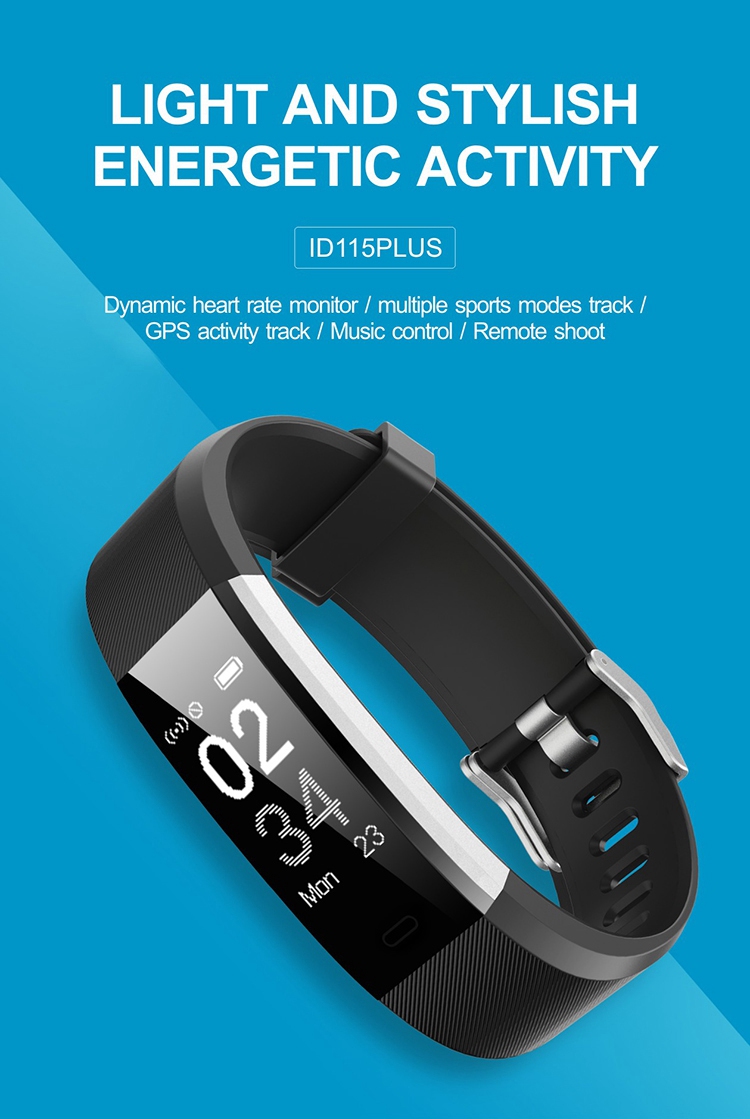 Makibes ID115 Plus Smart Bracelet Bluetooth Activity Sports Tracker Heart Rate Tracker Bracelet For Android/ios