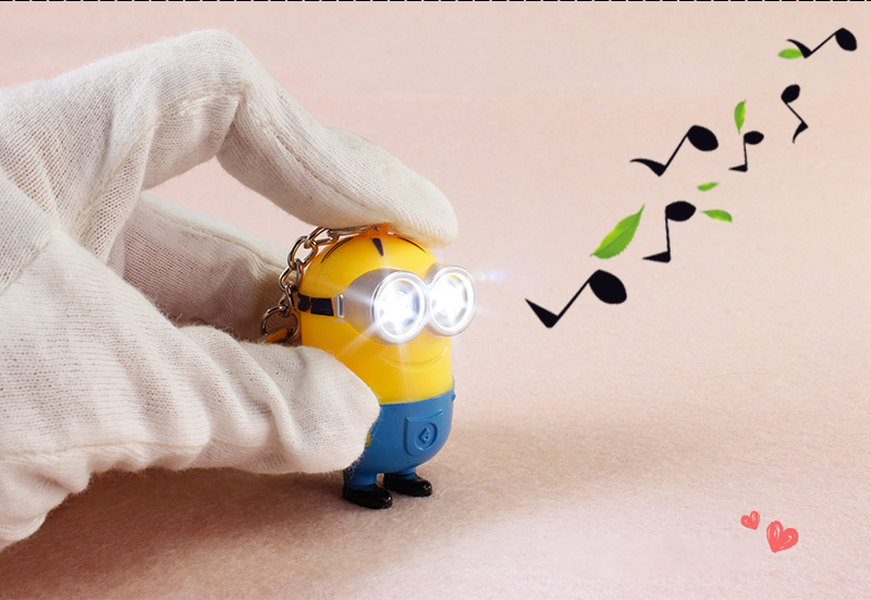Minions Led Lighting Keychains with Sound One Eye