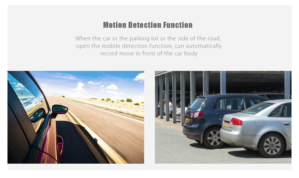 BLACKVIEW HS900A 4.3 Inch LCD Display 1080P FHD Car DVR Dashcam Video Recorder 350 Degree Wide Angle Lens with Rear View Camera - Blue+Black